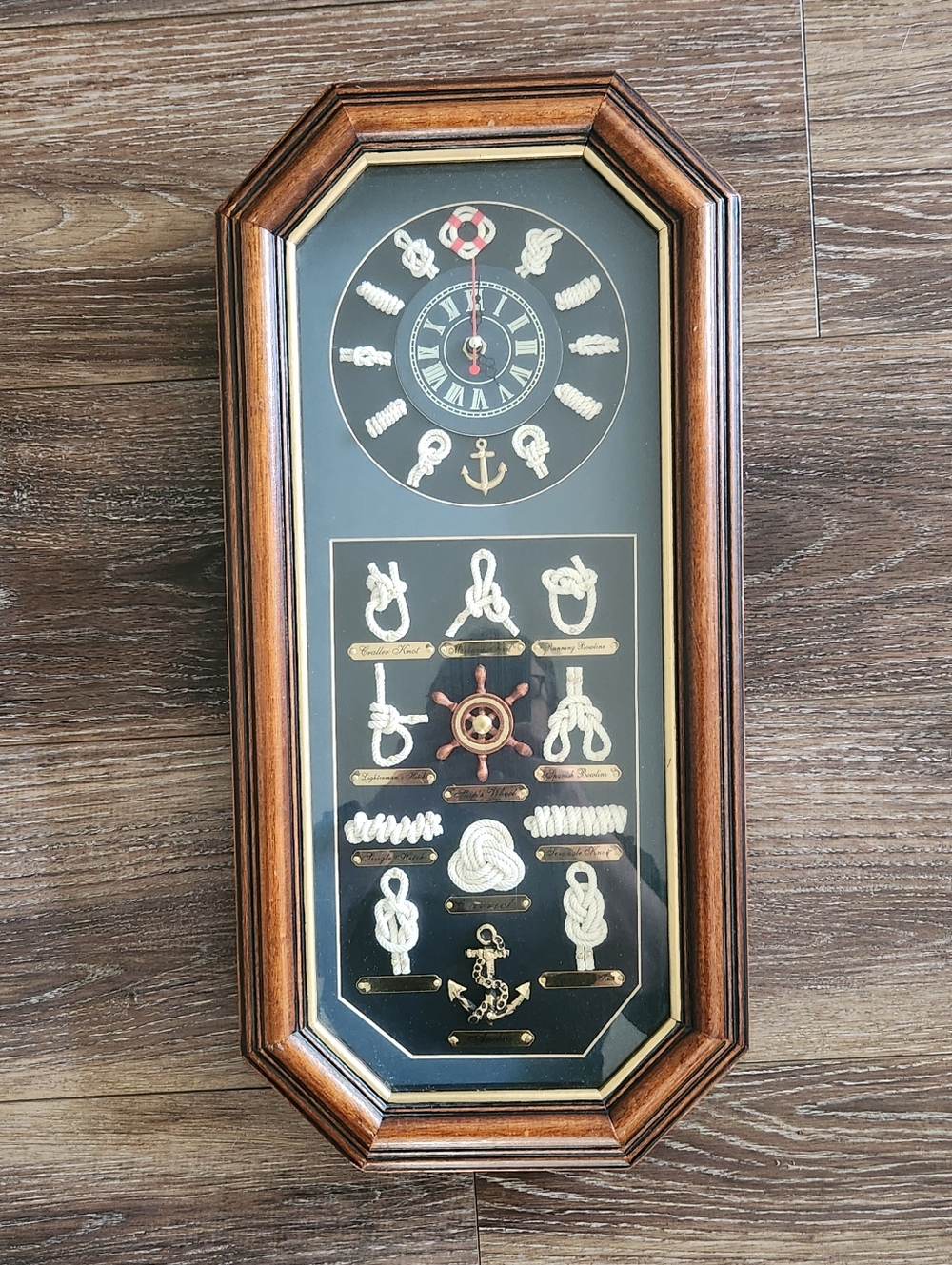 Knotboard Clock Nautical Rope Knot Wall Art Vintage Style Sailing Navy Sailor - Picture 2 of 13